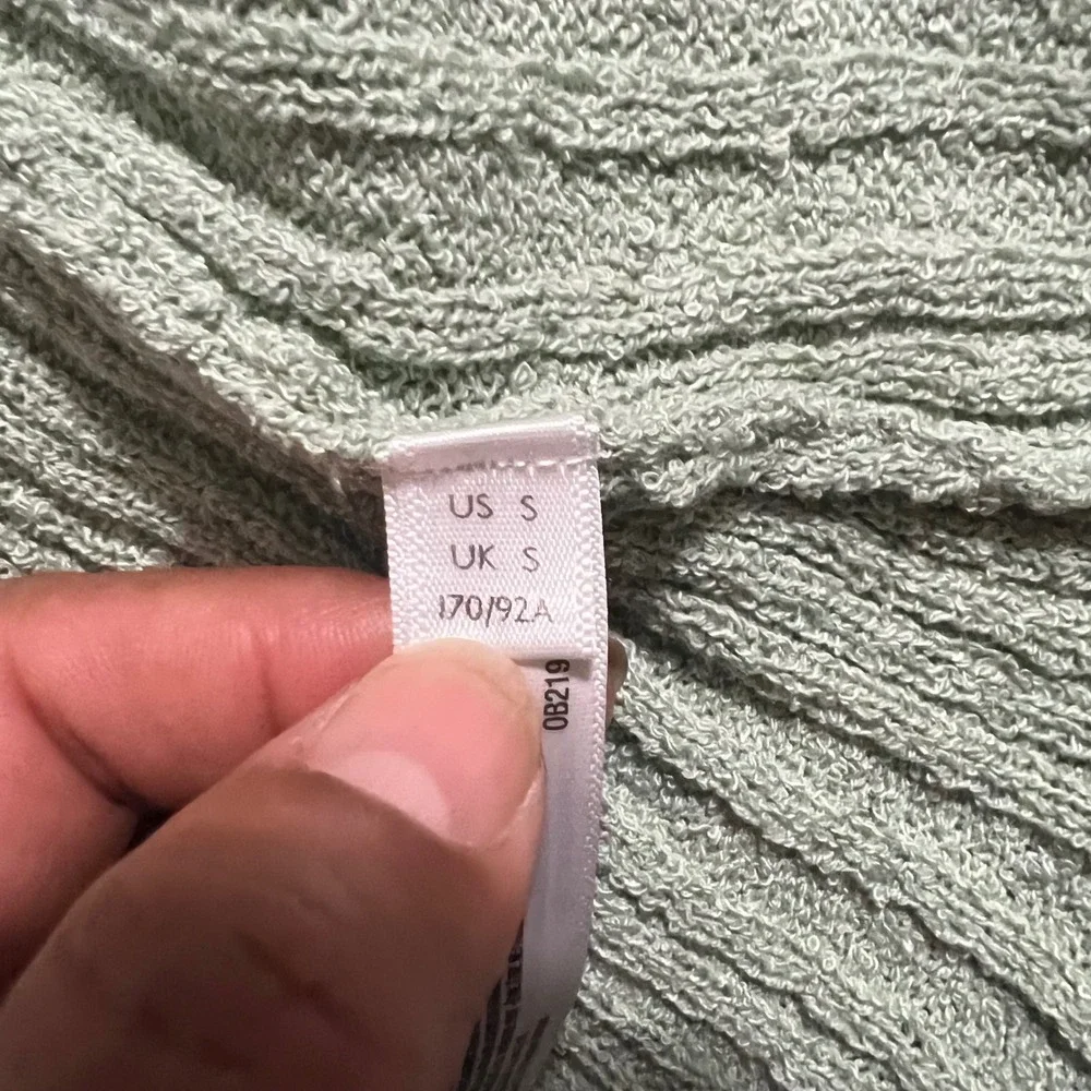 Free People Beach‎ Rhea Sweater Vest in Summer Sage  Ribbed Knit Button Front S